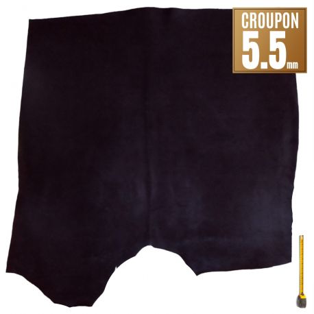 Croupon entier Harness épais 5,5 mm cuir Vachette Noir