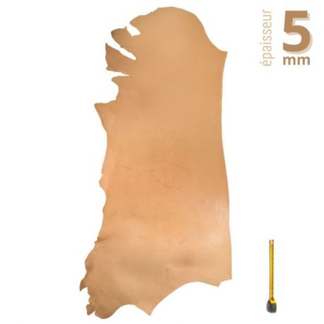 Bande entière cuir Vachette tannage végétal ép. 5mm Grade B coloris Naturel Skirting