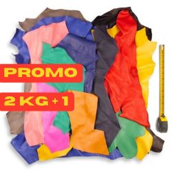 PROMO 2 kg + 1 chutes de cuir multicolores