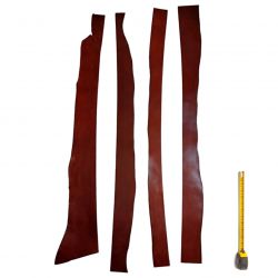 4 bandes ép. 3mm lg 70 à 100 cm cuir tannage végétal peau Marron