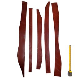 5 bandes ép. 3mm lg 70 à 100 cm cuir tannage végétal peau Marron