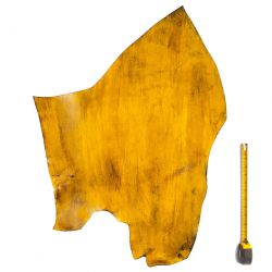 Cuir épais végétal Vachette 3 mm Jaune antique patiné main