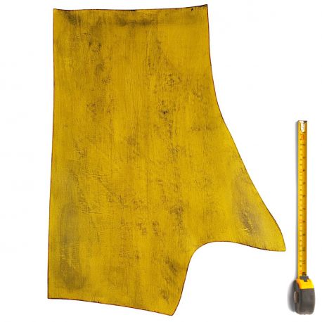 Cuir tannage végétal Vachette 2mm Jaune antique patiné main