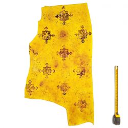 Cuir tannage végétal Vachette 2mm Jaune antique patiné main