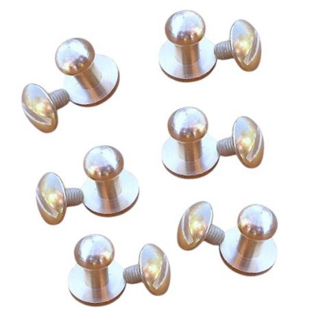 6 boutons de col diamètre 6mm finition nickel